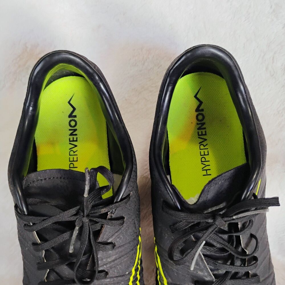 Nike Hypervenom Phelon II FG Soccer Cleats Black Neon Yellow 749893-001 Size 8.5 - Picture 11 of 16